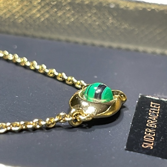 NIB COACH Signature With Malachite Slider Bracelet & Open Circle Earrings Set - Picture 6 of 15